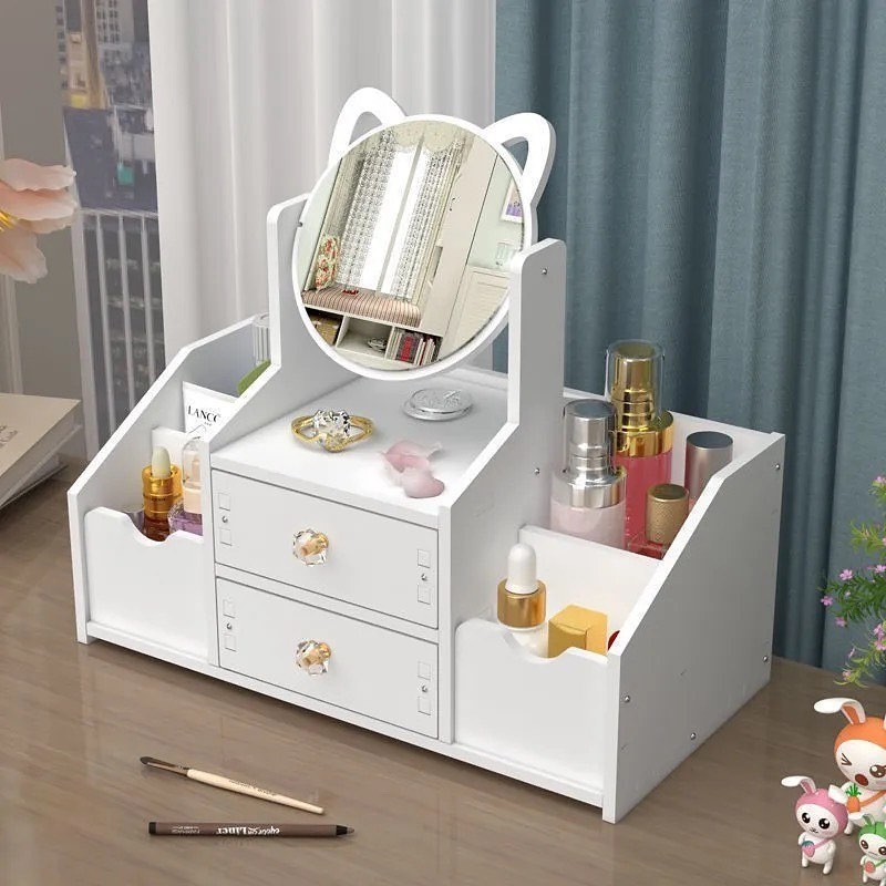 Organizator de Machiaje și Produse Cosmetice cu Sertare și Oglindă 360°