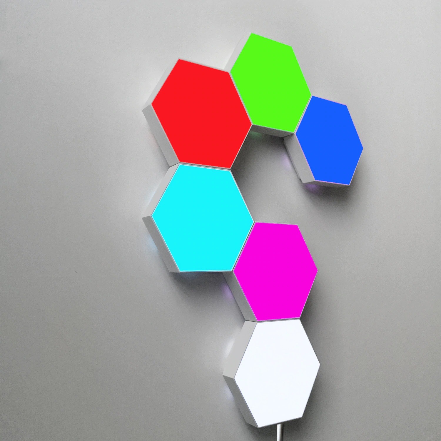 Set 6/10 Lampi Modulare Hexagon Colorate cu aprindere prin atingere