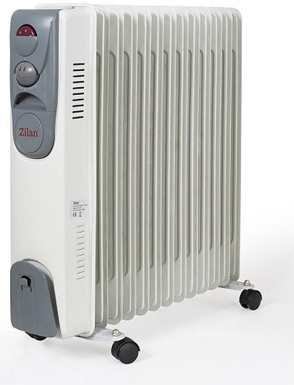 Calorifer electric ZILAN ZLN-2128, 11 elementi, Putere 2500 W, 3 trepte de putere, Termostat de siguranta, Termostat reglabil