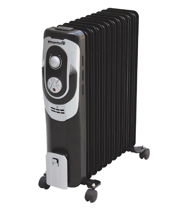 Calorifer electric Hausberg HB 8930, 2000 W, 13 elementi, 3 nivele de putere, termostat reglabil 