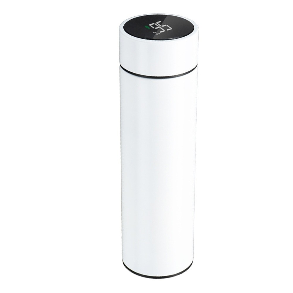 Termos cu afisaj LED, Inox, 23 x 6.5 cm, Alb + CADOU UN PRODUS DE UZ CASNIC