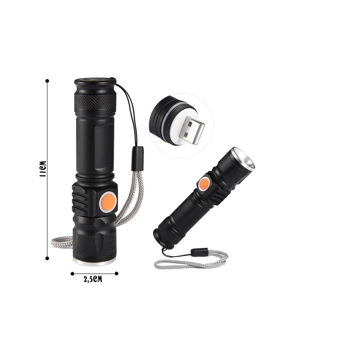 Lanterna cu acumulator si incarcare USB