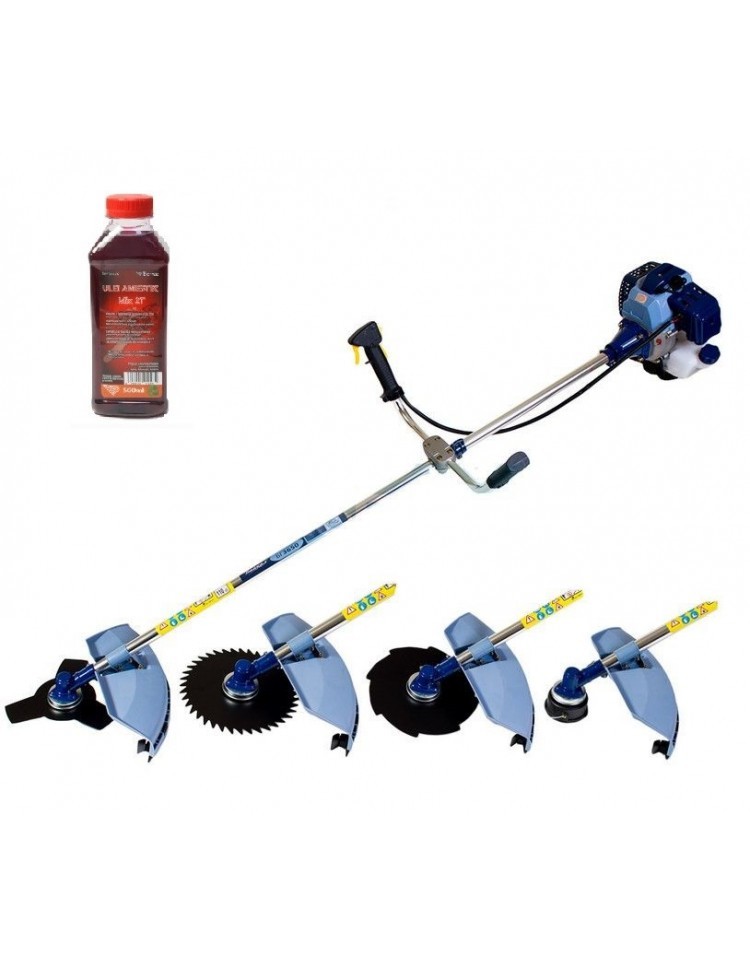 Pachet Promotional, Motocoasa benzina, 4.9 CP, 4 moduri taiere, Bailak, Ulei de amestec Cadou