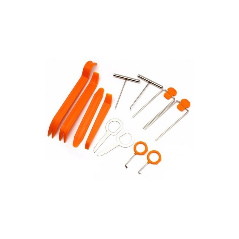 Trusa Auto, 12 ACCESORII Pentru Demontat Interior Auto, Panouri Usi Si Bord, Model Compact