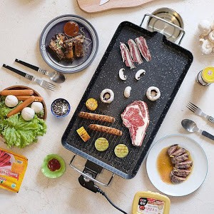 Grill electric de masa, non stick, 24 x 49 cm, 1300 W