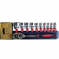 Set chei tubulare 11 piese cu clicket 3/8 Profesionale