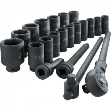 Trusa profesionala chei tubulare hexagonale cu antrenor, 3/4" 20 piese