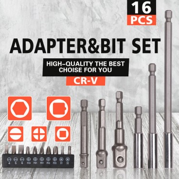 Trusa 16 piese adaptori, prelungitoare si biti CR-V